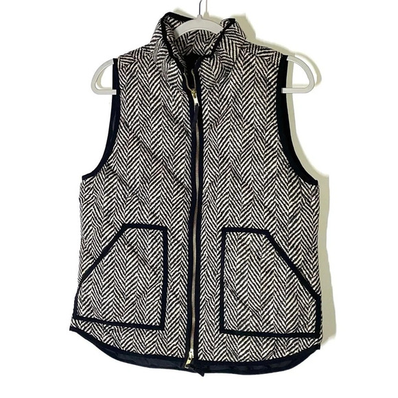 J. Crew Excursion Quilted Down Fill Vest in Herringbone Size Medium - Picture 4 of 9